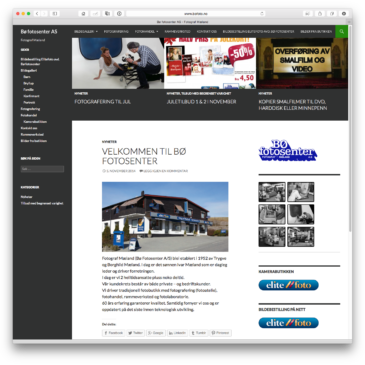 Bø fotosenter fikk i dag ny webside
