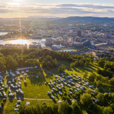 Fin solnedgang over Oslo og Ekeberg Camping
