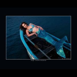 Mermaid on the dark sea – 1 – 40×50 cm w/frame